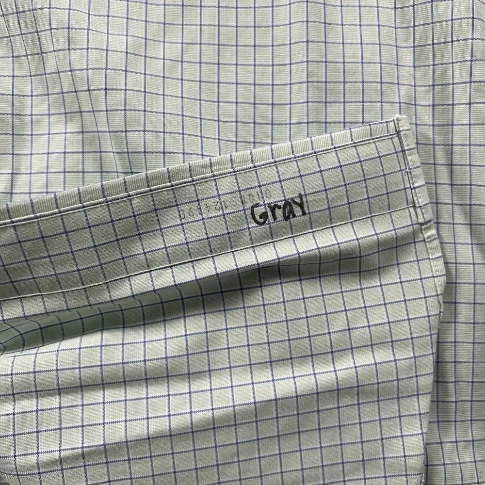 Vintage Brooks Brothers 346 Shirt Men 17.5-4/5 Plaid Slim Fit Classiccore Pocket - Picture 8 of 16